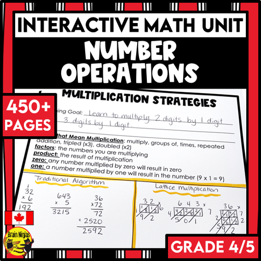 Number Operations Interactive Math Unit | Paper | Grade 4 Grade 5
