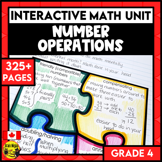 Number Operations Interactive Math Unit | Paper | Grade 4 – brainninjas