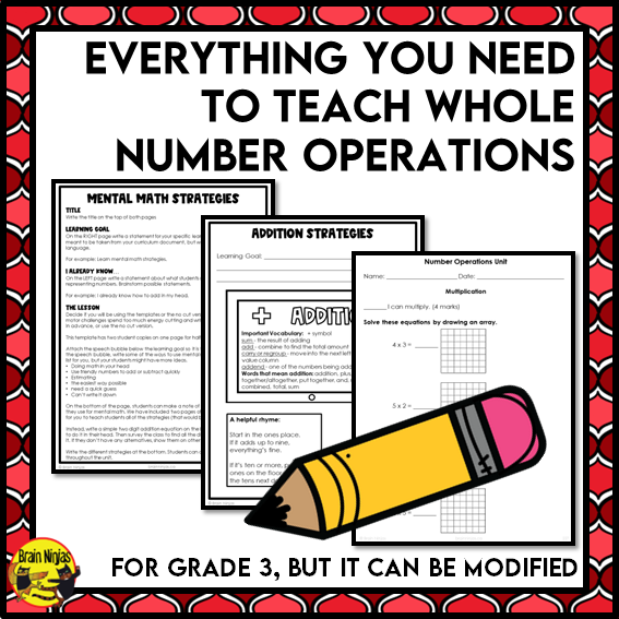 Number Operations Interactive Math Unit | Paper | Grade 3
