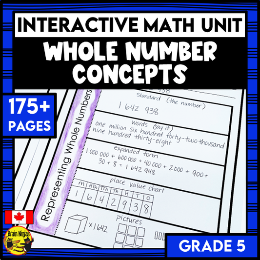 Whole Number Interactive Math Unit | Paper | Grade 5