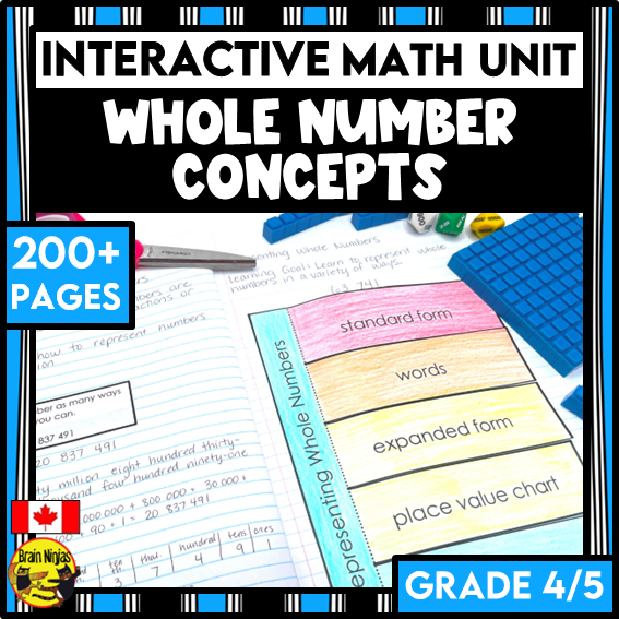 Math Number Unit Number Interactive Math Unit | Paper | Grade 4 Grade 5 – brainninjas