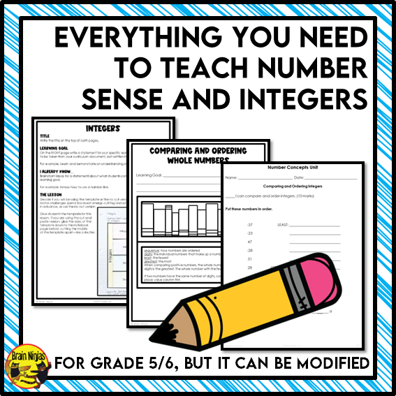 Numbers and Integers Interactive Math Unit | Paper | Grade 5 Grade 6