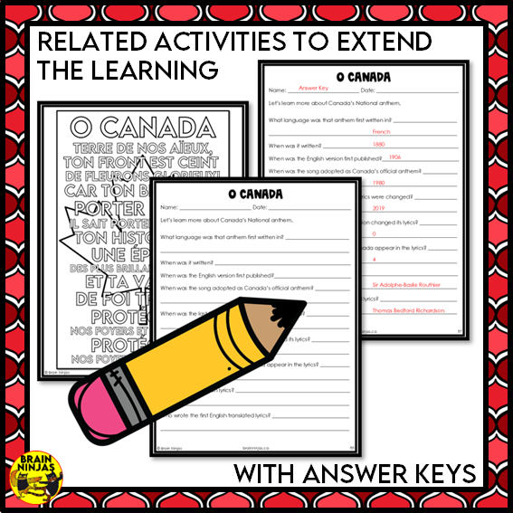 O Canada Collaborative Poster in French | Paper
