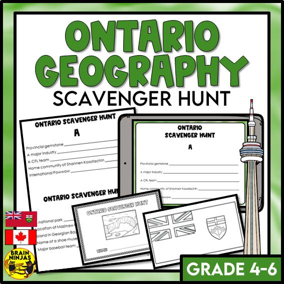 Ontario Geography Scavenger Hunt | Paper and Digital