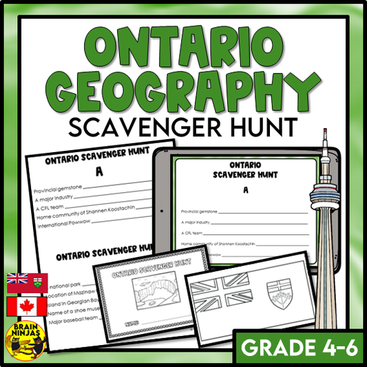 Ontario Geography Scavenger Hunt | Paper and Digital