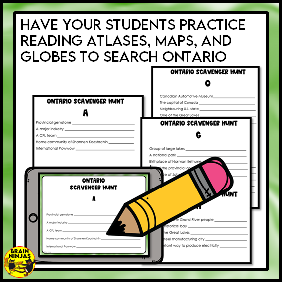 Ontario Geography Scavenger Hunt | Paper and Digital