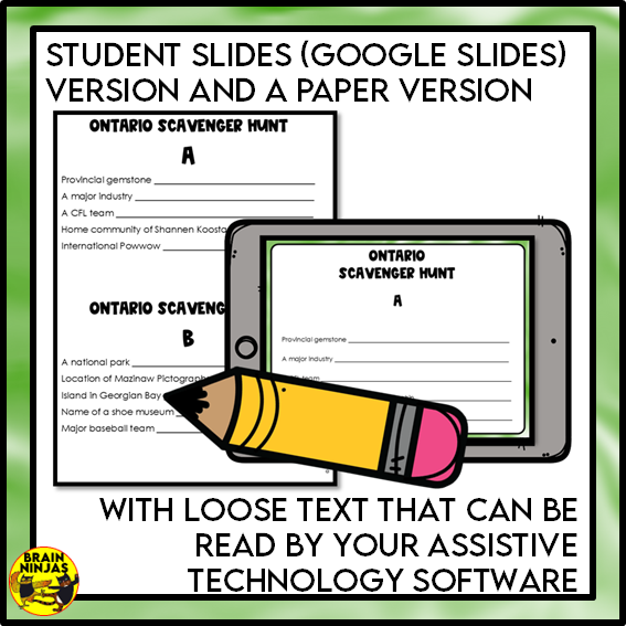Ontario Geography Scavenger Hunt | Paper and Digital