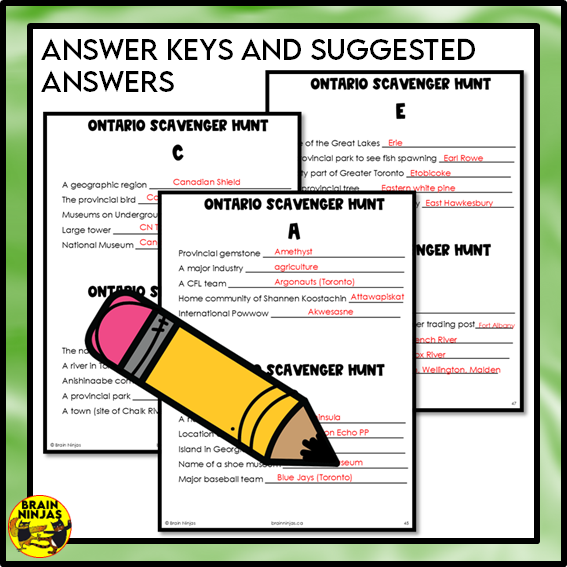Ontario Geography Scavenger Hunt | Paper and Digital