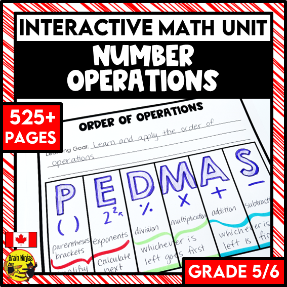 Number Operations Math Interactive Notebook Unit | Paper | Grade 5 Grade 6