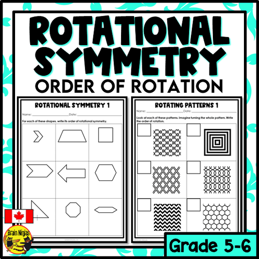Rotational Symmetry and Order of Rotation Math Worksheets | Paper