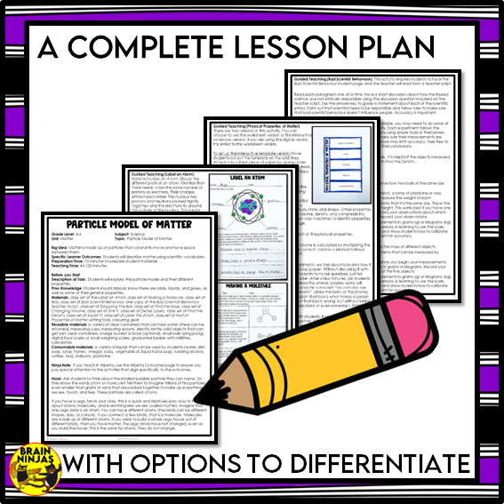 Particle Model of Matter Chemistry Lessons and Activities | Paper and Digital