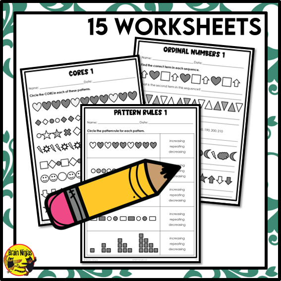 Pattern Concepts and Vocabulary Math Worksheets | Paper | Grade 3 ...