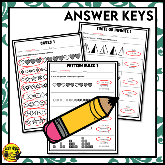 Pattern Concepts and Vocabulary Math Worksheets | Paper | Grade 3