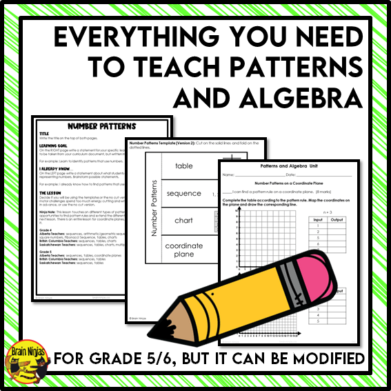 Patterns and Algebra Interactive Math Unit | Paper | Grade 5 Grade 6
