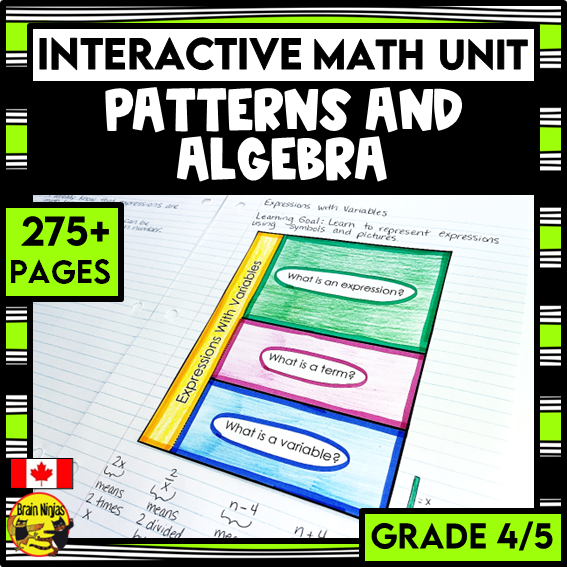 Patterns and Algebra Interactive Math Unit | Paper | Grade 4 Grade 5
