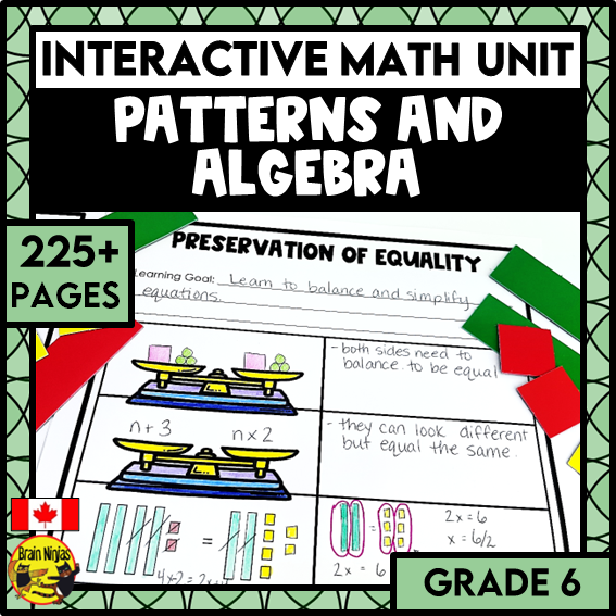 Patterns and Algebra Interactive Math Unit | Paper | Grade 6 – brainninjas