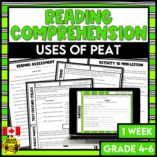 Uses of Peat Reading Comprehension Activities | Paper and Digital