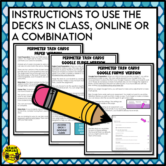 Perimeter of Polygons Metric Measurements Task Cards | Paper and Digital