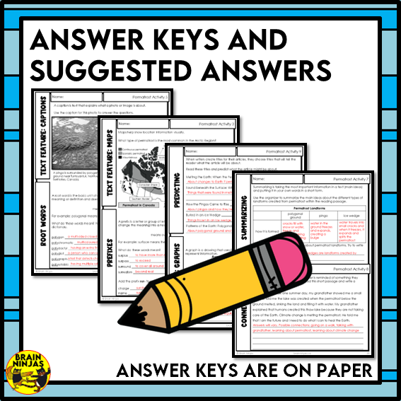 Permafrost Reading Comprehension Activities | Paper and Digital