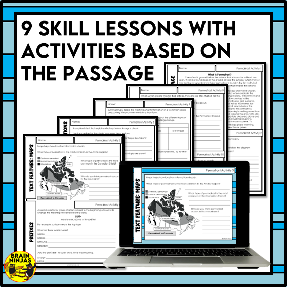 Permafrost Reading Comprehension Activities | Paper and Digital