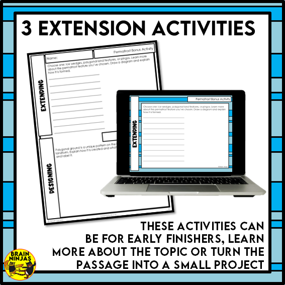 Permafrost Reading Comprehension Activities | Paper and Digital