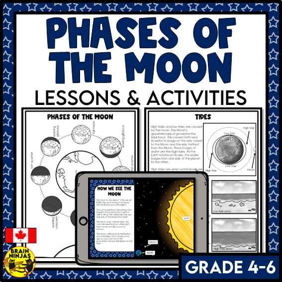 Phases of the Moon Lessons and Activities Astronomy Space | Paper and Digital