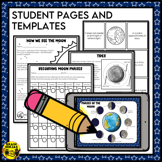 Phases of the Moon Lessons and Activities Astronomy Space | Paper and Digital