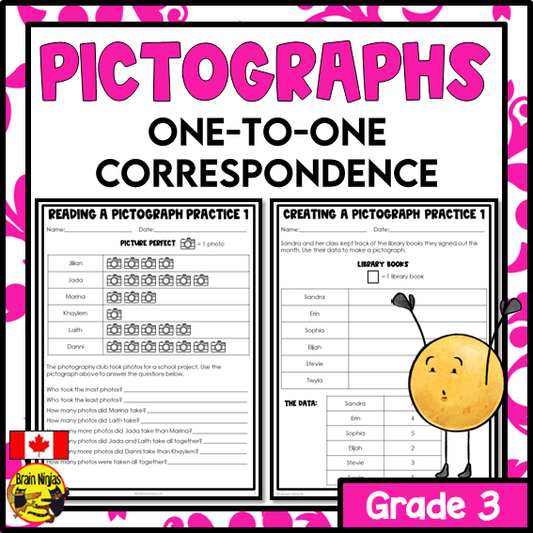 Pictographs One-to-One Correspondence Math Worksheets | Paper | Grade 3 Grade 4