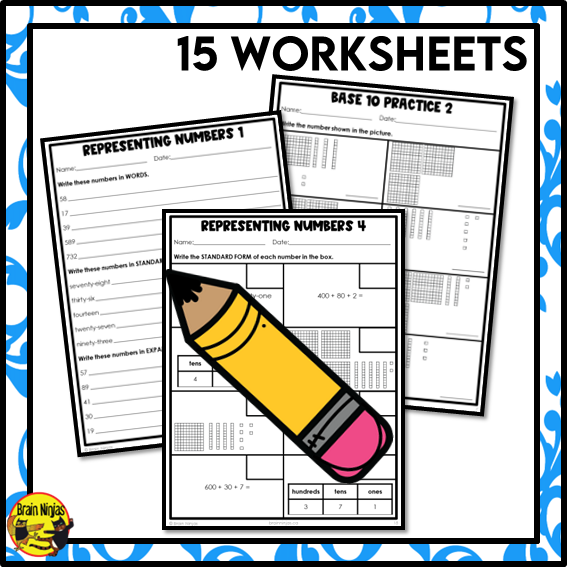 Place Value to 1000 Math Worksheets | Paper