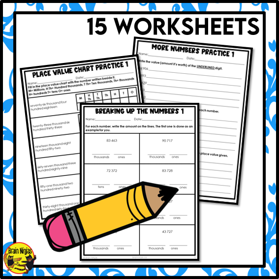 Place Value to 1 000 000 Math Worksheets | Paper | Grade 4 Grade 5