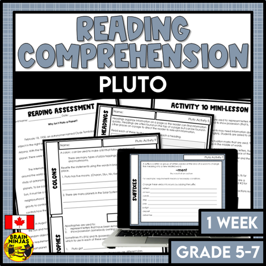 Pluto Reading Comprehension Activities | Paper and Digital