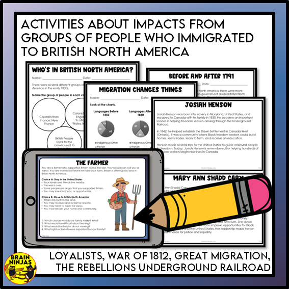 Loyalists, War of 1812, Rebellions and Underground Railroad | Paper and Digital