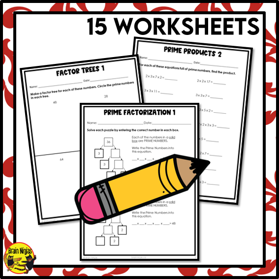 Prime Factorization within 100 Math Worksheets | Paper