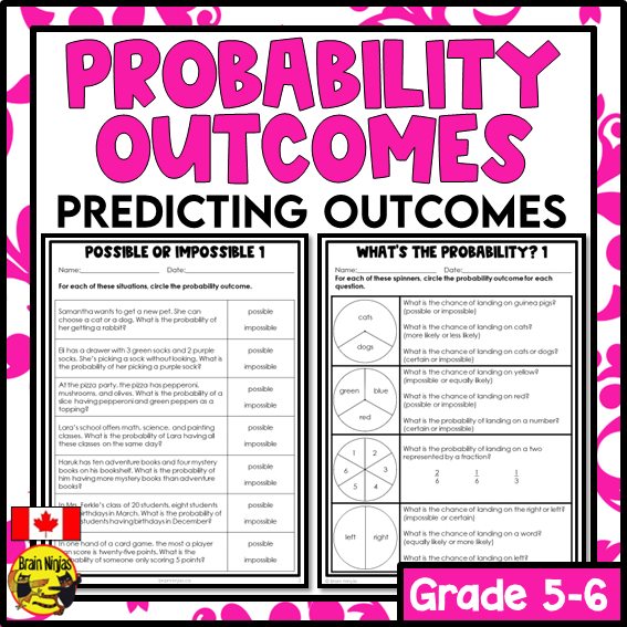 Predicting Probability Outcomes Math Worksheets | Paper | Single Event