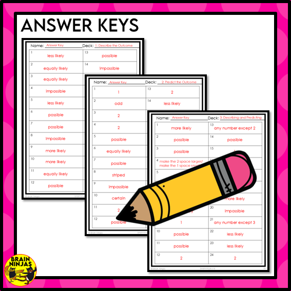 Describing and Predicting Probability Outcomes Math Task Cards | Paper and Digital