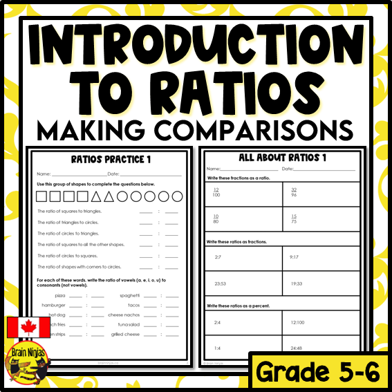Introduction to Ratios Math Worksheets | Paper – brainninjas