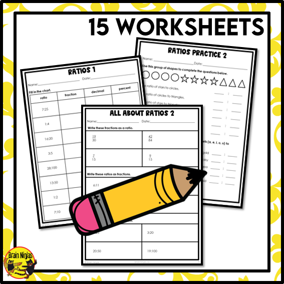 Introduction to Ratios Math Worksheets | Paper