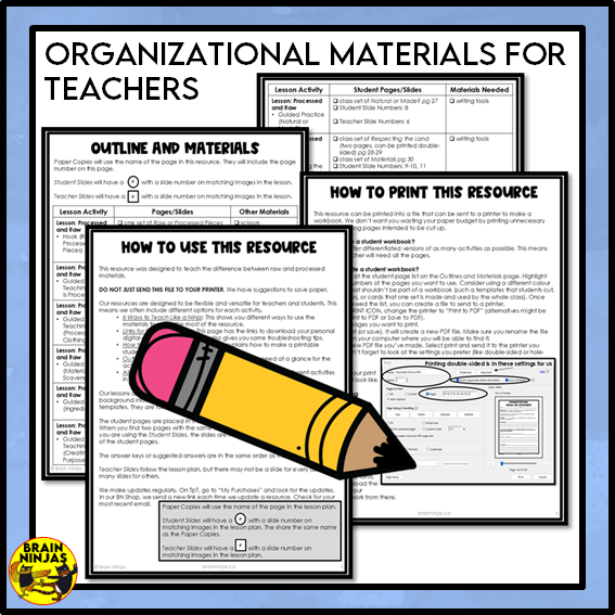 Raw and Processed Materials Lesson and Activities | Paper and Digital