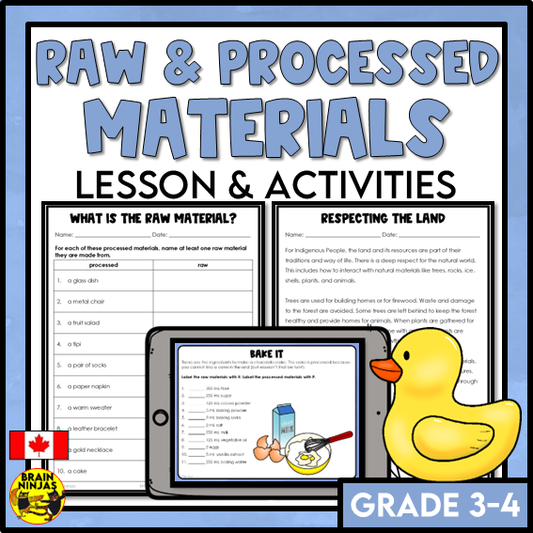 Raw and Processed Materials Lesson and Activities | Paper and Digital
