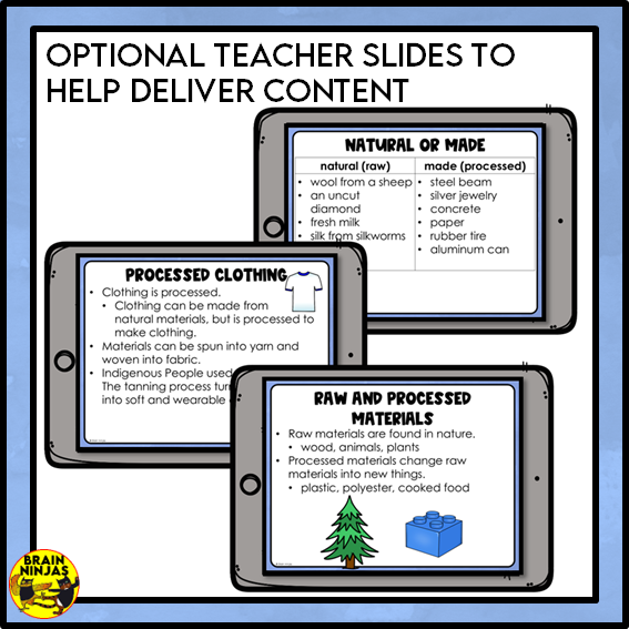 Raw and Processed Materials Lesson and Activities | Paper and Digital