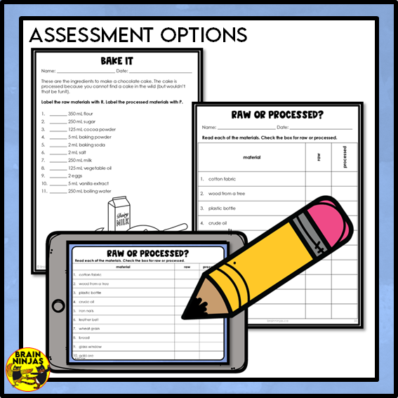 Raw and Processed Materials Lesson and Activities | Paper and Digital