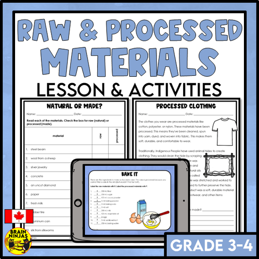 Raw and Processed Materials Lesson and Activities | Paper and Digital