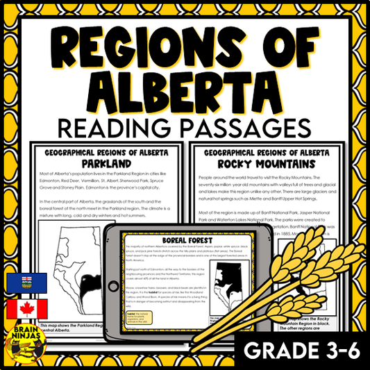 Alberta Regions Reading Passages | Paper and Digital
