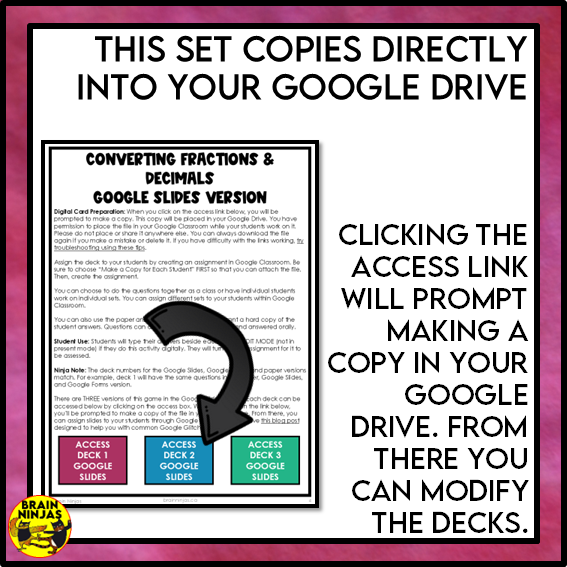 Converting Fractions to Decimals Math Task Cards | Paper and Digital