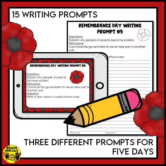 Remembrance Day in Canada Reading and Writing Activities | Paper and Digital