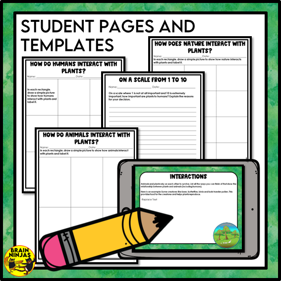 Roles of Plants Lesson and Activities | Paper and Digital