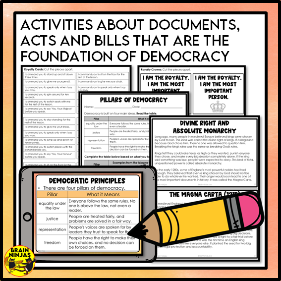 Roots of Democracy Magna Carta, Habeas Corpus Act and Bill of RIghts | Paper and Digital
