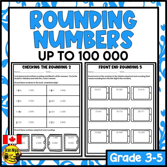 Rounding to 100 000 Math Worksheets | Paper
