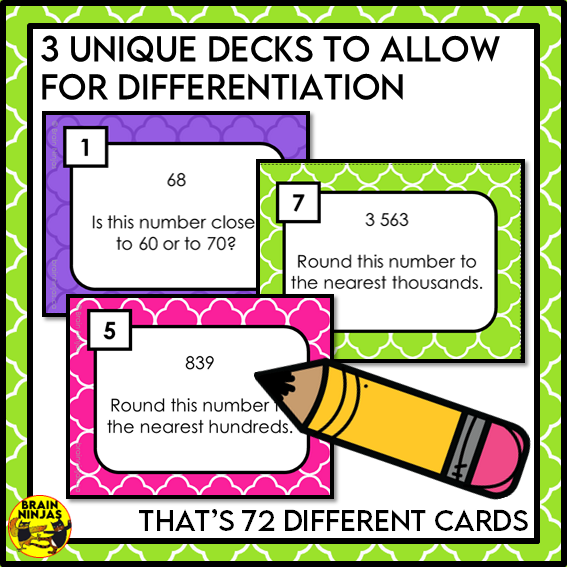 Rounding Numbers Math Task Cards | Paper and Digital