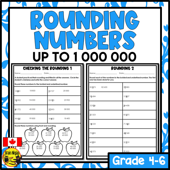 Rounding to 1 000 000 Math Worksheets | Paper | Grade 4 Grade 5